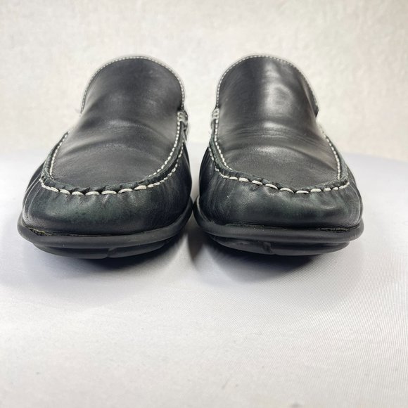 ECCO Mens 45 Black Leather Driving Loafers Flats Extra Width Comfort Slip On main image 8